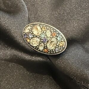 Brighton Silver Ring with Multi-Color Gemstones